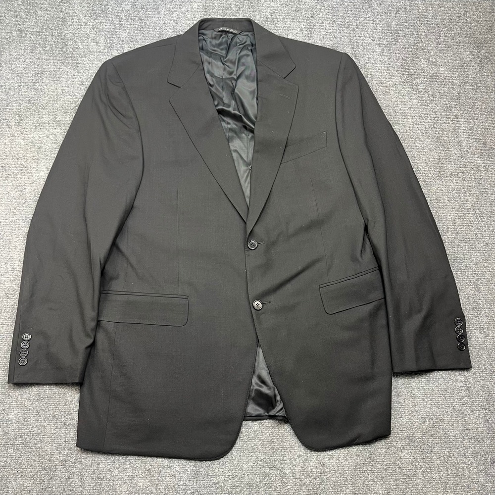 Canali Travel Water Resistant Blazer Mens 42R Black Pure Wool Sport Coat Italy